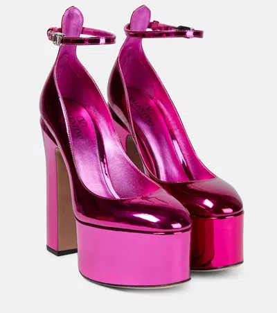 Valentino Garavani Tan-go 155 Metallic Patent-leather Pumps