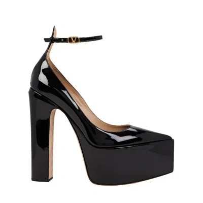 Valentino Garavani 165mm Tan-go Patent Leather Pumps In Black