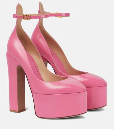 VALENTINO GARAVANI TAN-GO PATENT LEATHER PLATFORM PUMPS