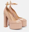 Valentino Garavani Tan-go Platform Pump In Patent Leather 155mm Woman Rose Cannel In Rose Cannelle