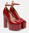 VALENTINO GARAVANI TAN-GO PATENT LEATHER PLATFORM PUMPS