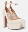 Valentino Tan-go Patent Leather Platform Pumps In White
