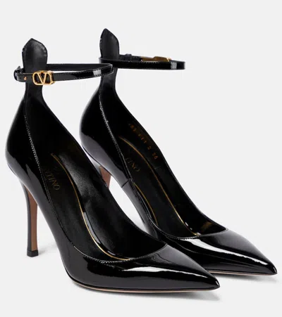 Valentino Garavani Tan-go Patent Leather Pumps In Black