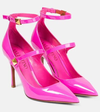 Valentino Garavani Tan-go Patent Leather Pumps In Pink