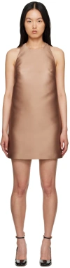 Valentino Tan Racer Back Minidress In S69 Sand