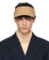 Valentino Tan Vlogo Signature Visor Cap In Nocciola/oro