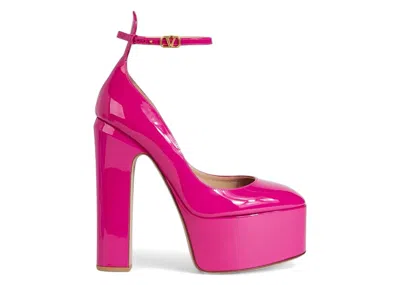 Pre-owned Valentino Garavani Tango 155 Patent Leather Platform Pumps (women's) Sneakers In Pink