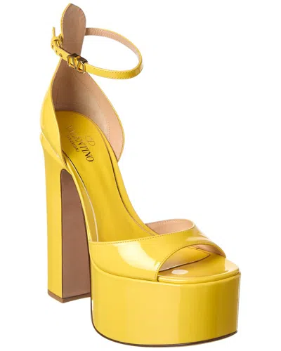 Valentino Garavani Valentino Tan-go 155 Patent Platform Sandal In Yellow
