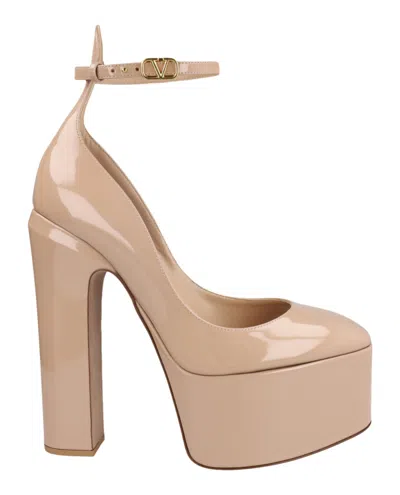 Valentino Garavani Tan-go Platform Pumps In Neutral