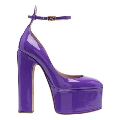 Pre-owned Valentino Garavani Valentino Tan-go Spring 2022 Size 36.5 6.5 Purple Patent Leather Platform Heels