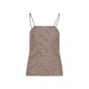 Valentino Womens  Garavani Sleeveless Metallic-knit Top