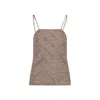Valentino Womens  Garavani Sleeveless Metallic-knit Top In Brown