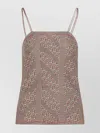 Valentino Womens  Garavani Sleeveless Metallic-knit Top In Brown