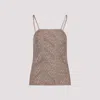 Valentino Womens  Garavani Sleeveless Metallic-knit Top In Qe Ginger Orange Gold
