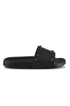 Valentino Garavani Man Sandals Black Size 9 Synthetic Fibers In Animal Print