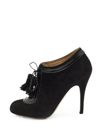 Pre-owned Valentino Garavani Tassel Ankle Boots In Black