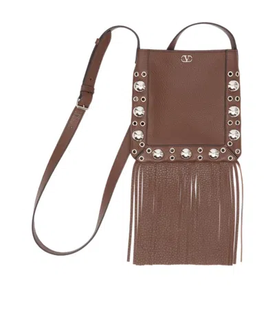 Valentino Garavani Tassel Detail Shoulder Bag In Brown