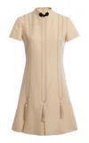 Valentino Tasselled Embroidered Mini Dress In Ivory