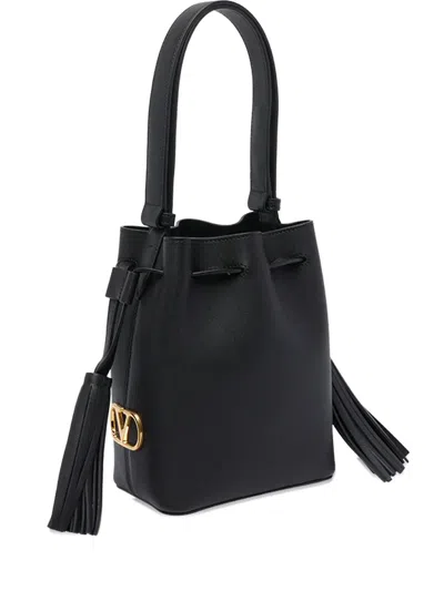 Valentino Garavani Tassel Drawstring Bucket Bag In Black