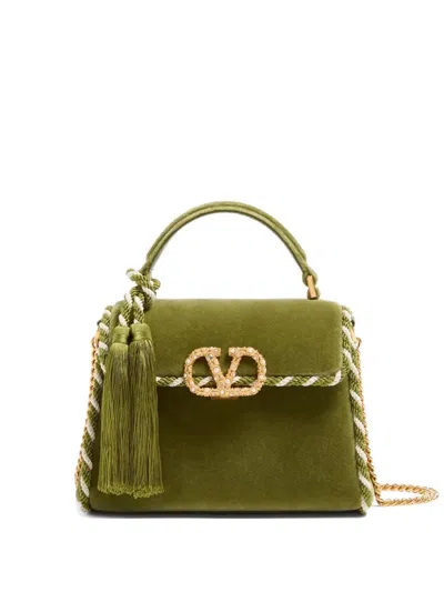 Valentino Garavani Tassel-embellished Shoulder Bag In Green