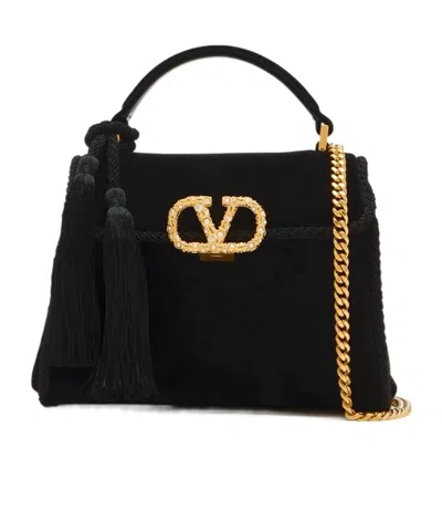 Valentino Garavani Logo Shoulder Bag In Black