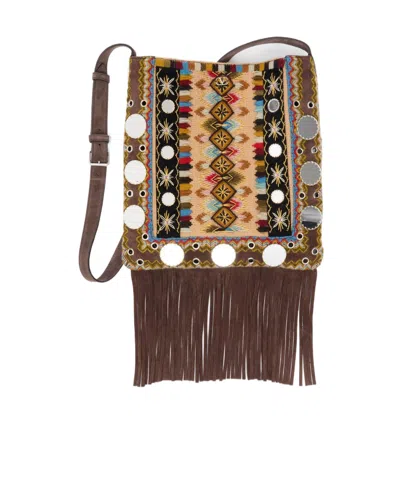 Valentino Garavani Tassel Shoulder Bag In Brown
