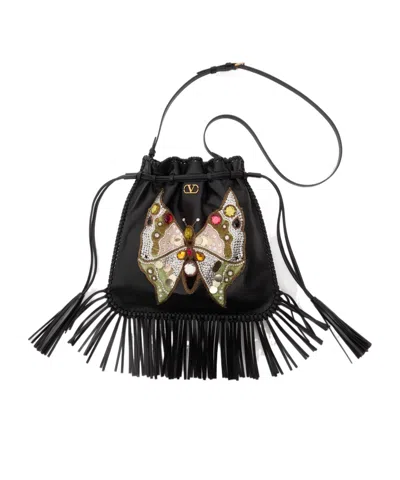 Valentino Garavani Tassel Shoulder Bag In Black