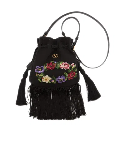 Valentino Garavani Tassel Shoulder Bag In Black