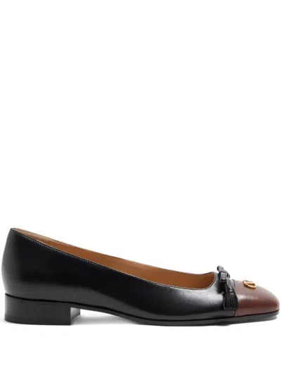Valentino Garavani Valentino Tassel-embellished Leather Flat Pumps In Black