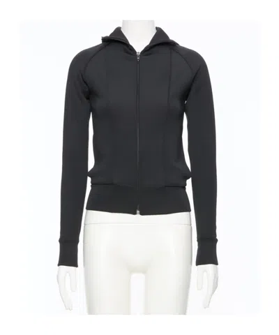 Valentino Technical Jersey Hooded Sweatshirt In Black