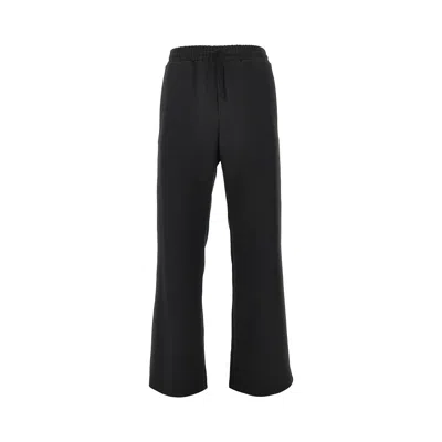 Valentino Technical Twill Pants With V Logo Patch In Black