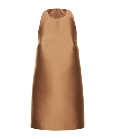 Valentino Techno Duchesse Mini Dress In Brown