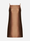 Valentino Techno Duchesse Mini Dress In Brown