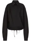 Valentino Black Techno Light Wool Shirt In Black