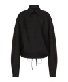 Valentino Black Techno Light Wool Shirt In Black