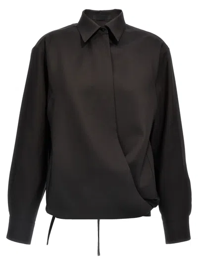 Valentino Techno Light Wool Shirt In Black