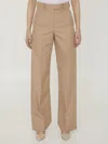 Valentino Front-pleated Wide-leg Pants In Beige