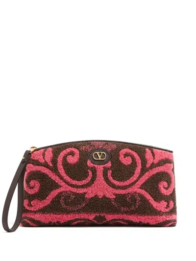 Valentino Garavani Terry Cloth Clutch Bag In Multi