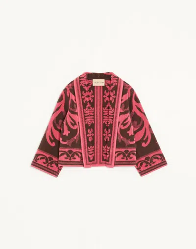 Valentino Cotton Terry Jacquard Jacket In Brown