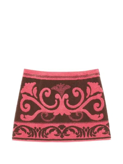 Valentino Terry Cloth Skirt In Pink