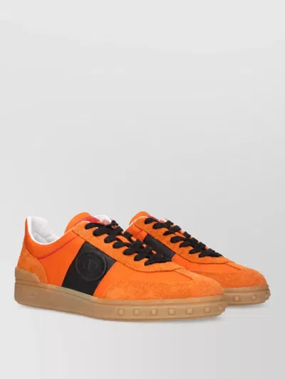 Valentino Garavani Textile Sneakers In Orange