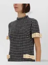 Valentino Textured Bow Detail Short Dress In Gray