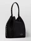 Valentino Textured Drawstring Bag With Studs And Handle