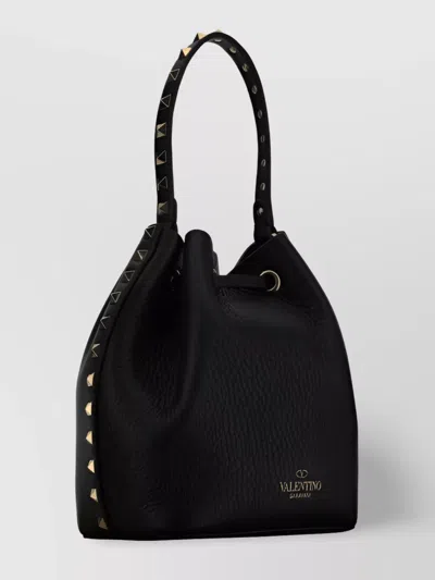 Valentino Garavani Textured Drawstring Bag With Studs And Handle
