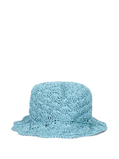 Valentino Garavani Textured Hat In Blue
