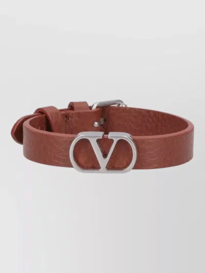 Valentino Garavani Textured Leather Bracelet Refined Jewelry Piece