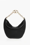 Valentino Textured Leather Hobo Bag With Jewelled Chain