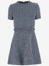 Valentino Blue Twisted Minidress In Blue