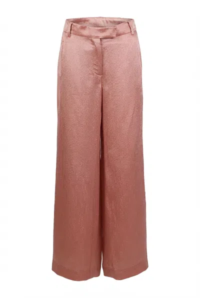 Valentino Textured Wool Trousers In Pink