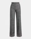 Valentino High-rise Wide-leg Trousers Featuring Pockets In Gray